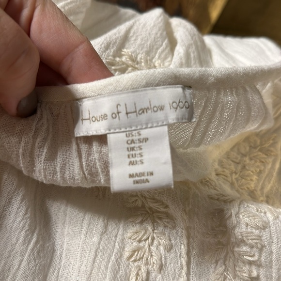 House Of Harlow 1960 women’s white boho flowy blouse size small - Picture 6 of 10